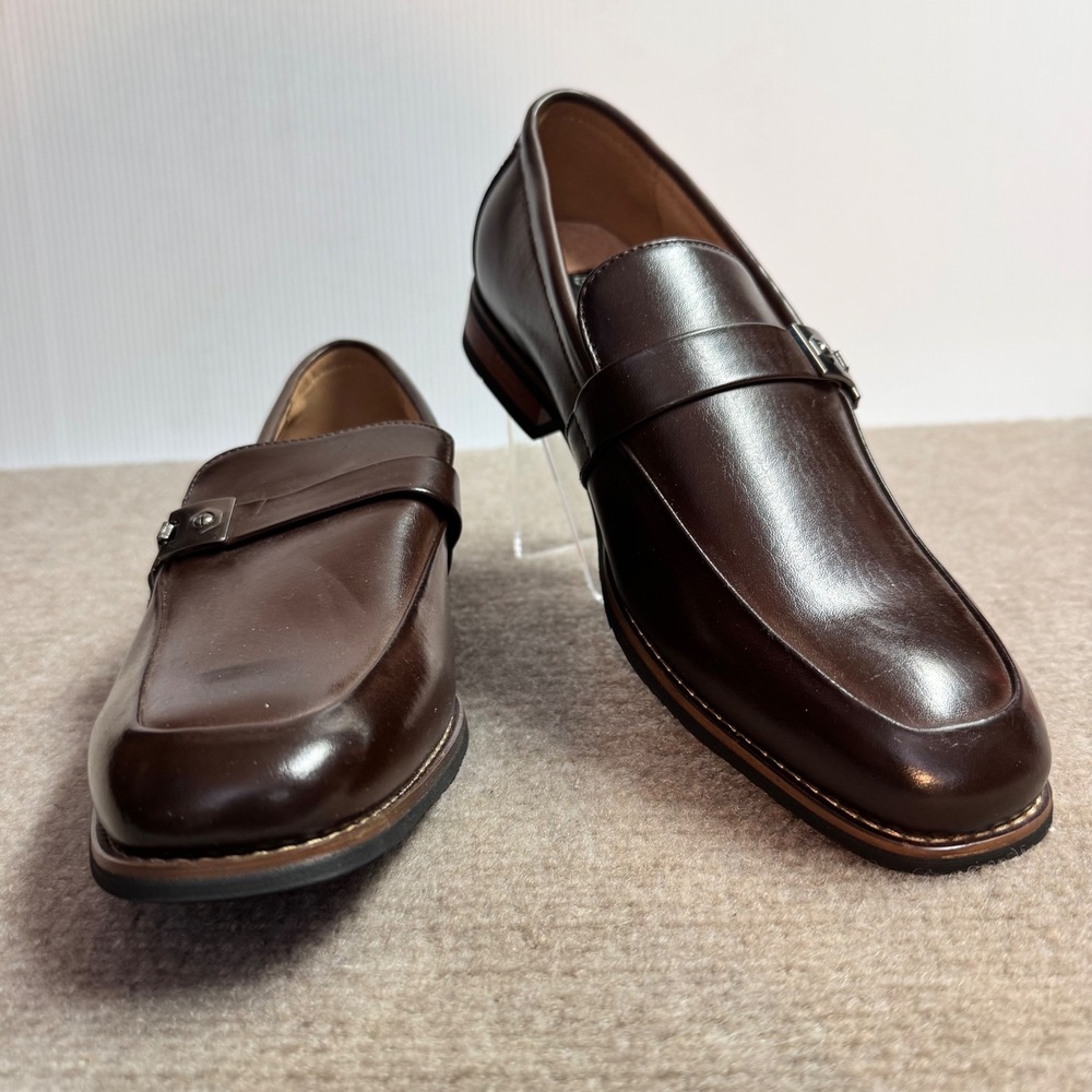 Bruno Marc Charter-2 Loafers Mens 7.5 Brown Slip On Dress Shoes Classic Formal